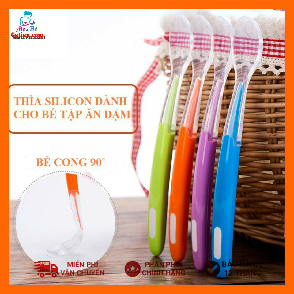 Thìa Silicon ăn dặm siêu mềm (lòng thìa sâu)
