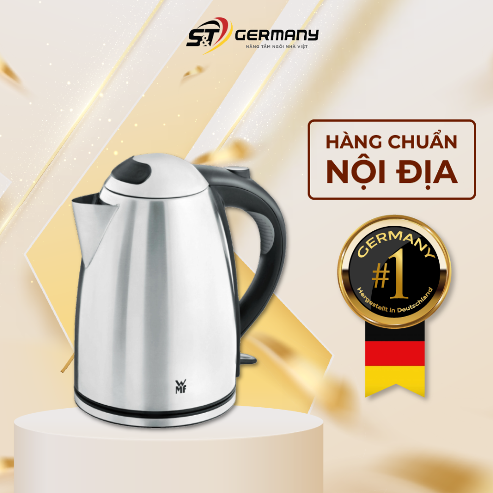 Ấm siêu tốc wmf stelio nội địa đức dung tích 1.7l, bình đun siêu tốc chất liệu thép cao cấp, ấm đun siêu tốc công suất lớn, bình đun sôi nước gia đình an toàn germaysnt 10060