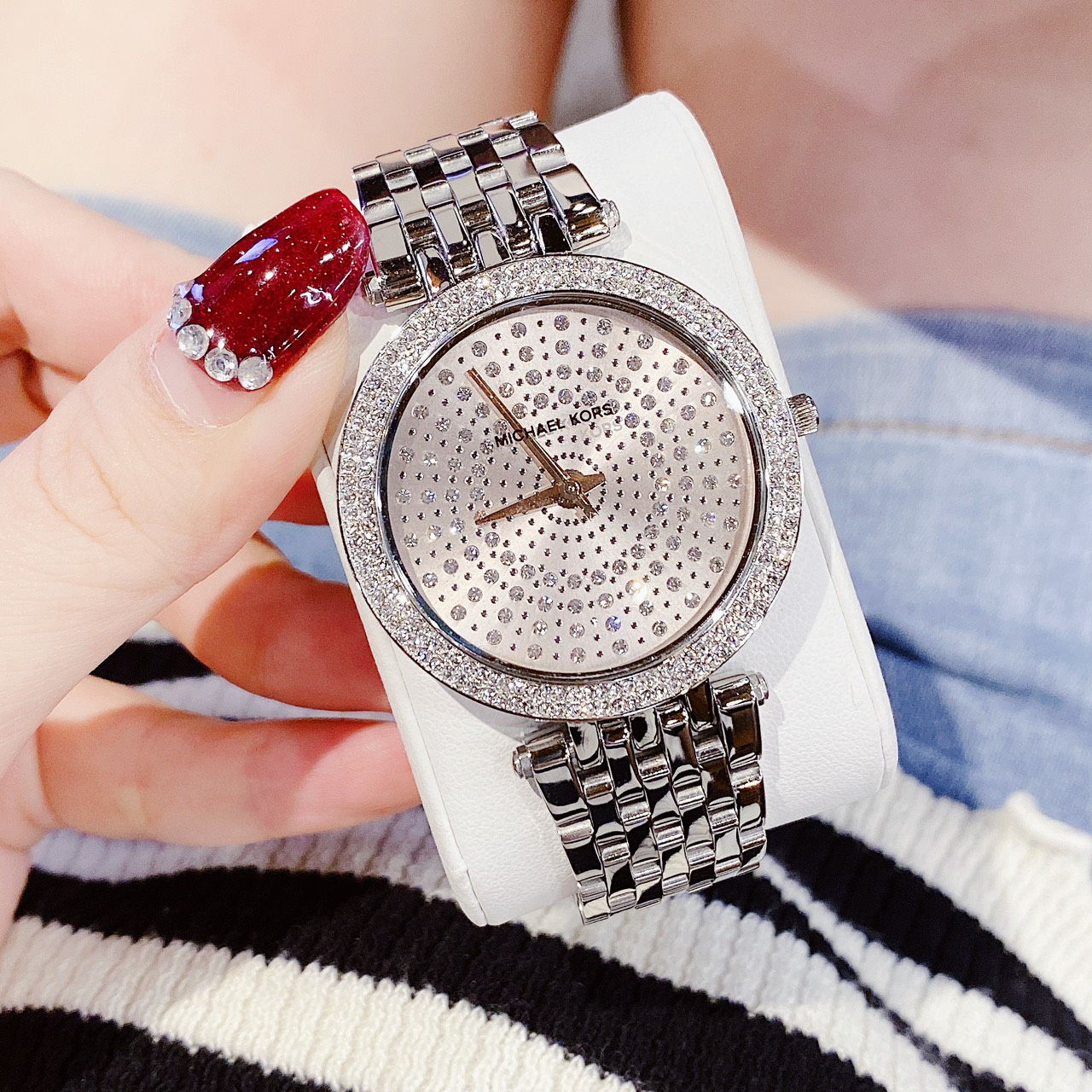 Michael Kors mk4407 women's watch genuine Watch 38mm fullbox steel strap waterproof quartz watch with EU plug, shop Kiwi