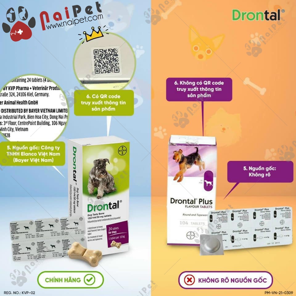 Viên Tẩy Giun Sán Cho Chó Drontal Plus Hãng(1 viên )