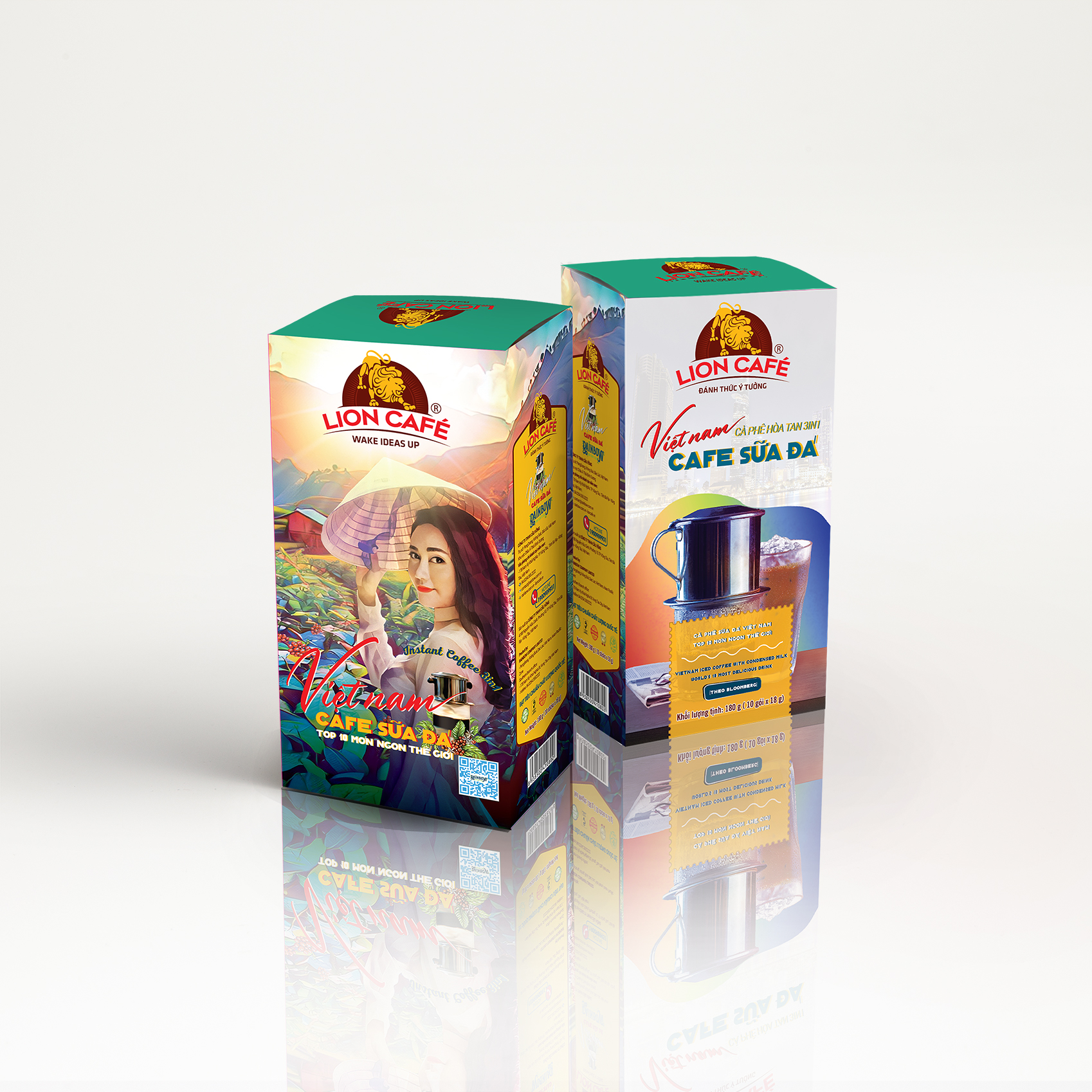 LION CAFE - Cà phê hòa tan 3in1 - Gu sữa đá Việt Nam - Hộp 180g (10 gói x 18g)
