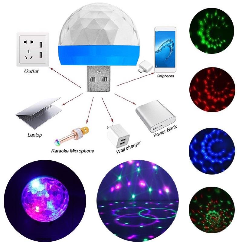 Đèn Led vũ trường mini cảm ứng theo nhạc cắm cổng usb
