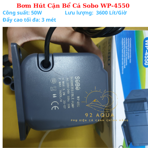 Bơm Hút Cặn Bể Cá Sobo WP-4550 (50W - 3600L/H - 3M) - Bơm Nước Cao Cấp Cho Hồ Cá