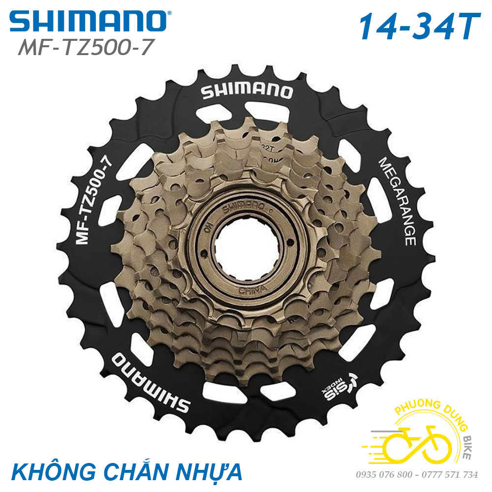 Líp vặn líp 7 xe đạp shimano mf tz500 14-28t / 14-34t - hàng chính hãng
