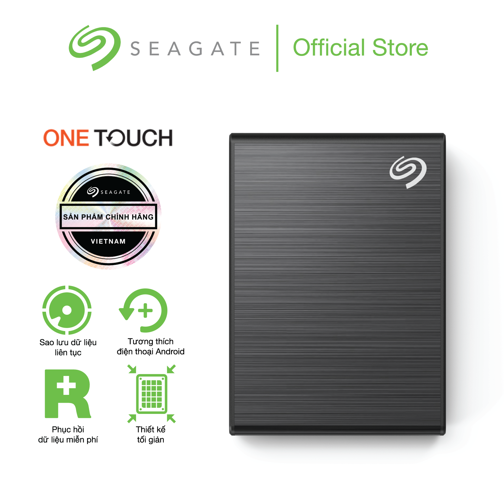 Ổ cứng seagate one touch ssd 1tb usb_c 3.0 + giải cứu dữ liệu miễn phí