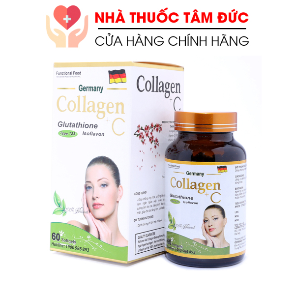Viên uống đẹp da Collagen C bổ sung Vitamin A E C giảm nám sạm da, chống lão hóa - Hộp 60 viên nhập khẩu