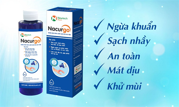 Dung dịch rửa, làm sạch da hư tổn Nacurgo (125 ml)