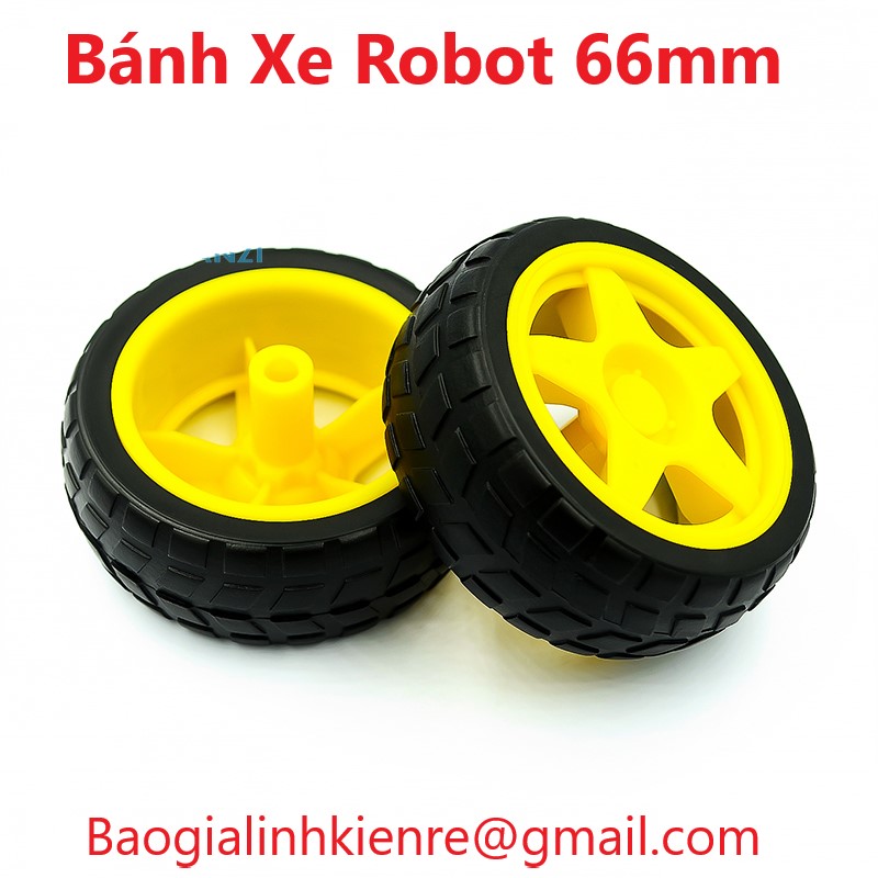 Động cơ giảm tốc vàng 3V-9V chế xe mô hình, Bánh Xe Vàng 66mm xe mô mình