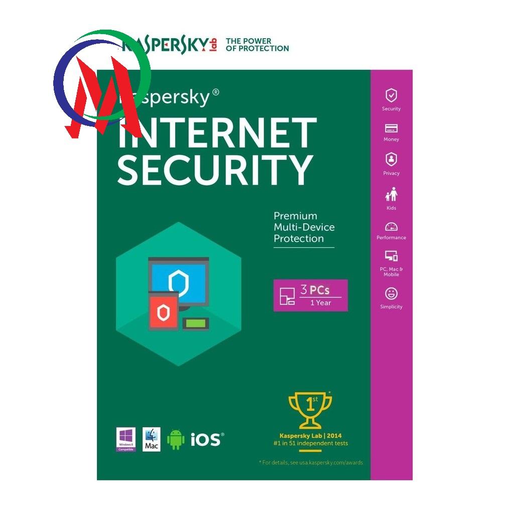 [Mua lẻ giá sỉ] Phần mềm diệt virus Kaspersky Internet 3PC NTS 2019