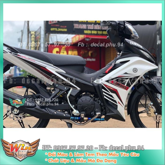 Tem rời Exciter 135 Trắng đỏ đen