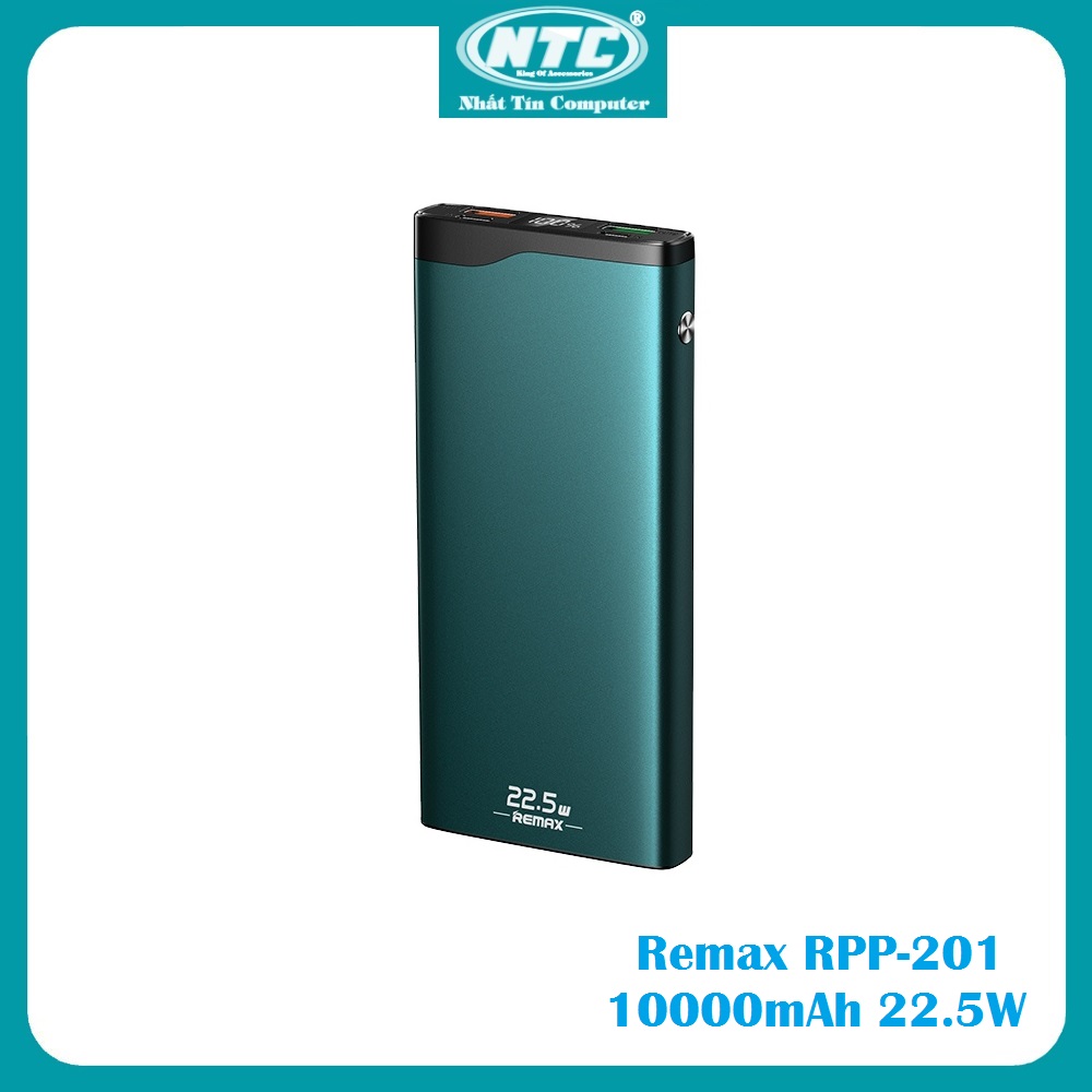Pin sạc dự phòng Remax RPP-201 10000mAh sạc nhanh QC3.0 max 22.5W Type-C PD 18W - Hãng phân phối chính thức - Nhất Tín Computer