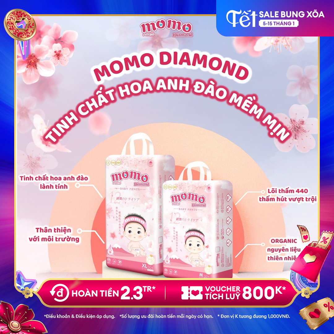 COMBO 2 BỊCH BỈM Chính Hãng - Bỉm dán quần Momo diamond size dán S64 ...