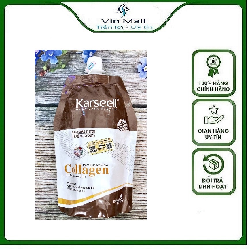 Kem ủ tóc karseell - kem ủ tóc karseell maca power collagen 500ml phục hồi hư tổn - mẫu mới