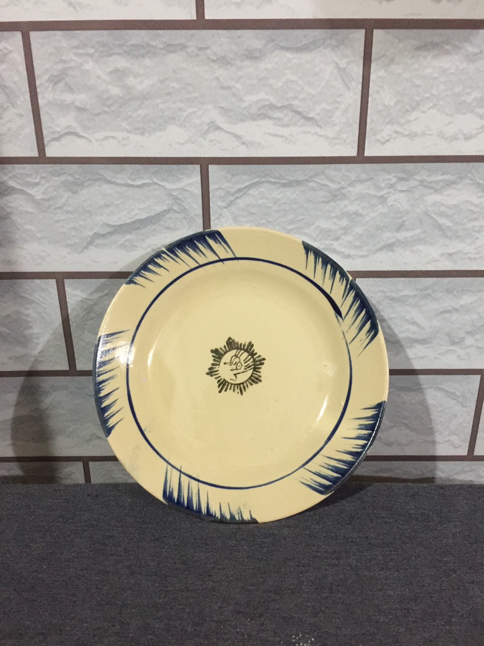 5 Đĩa kiểu xưa xanh 19.5 cm