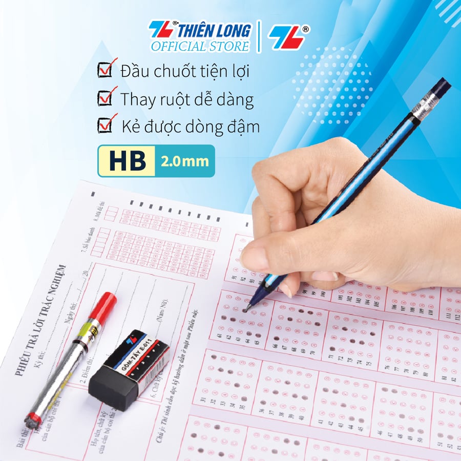 Bút chì bấm Mechanical Thiên Long PC-003 2mm