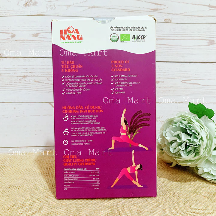 Gạo lứt tím hữu cơ Hoa Nắng 1kg