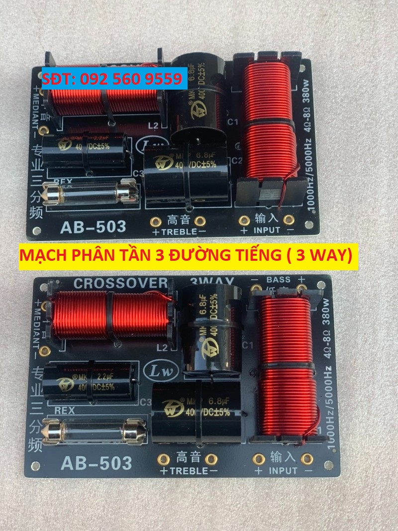Mạch phân tần loa - phân tần loa 3 đường tiếng 1 bass - 1 trung -1 treble - giá 2 mạch