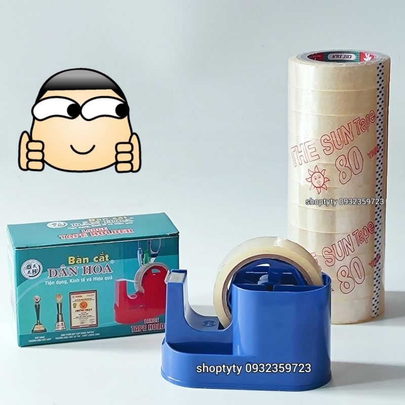 1 máy cắt băng keo dính dân hoa cầm vừa tay
