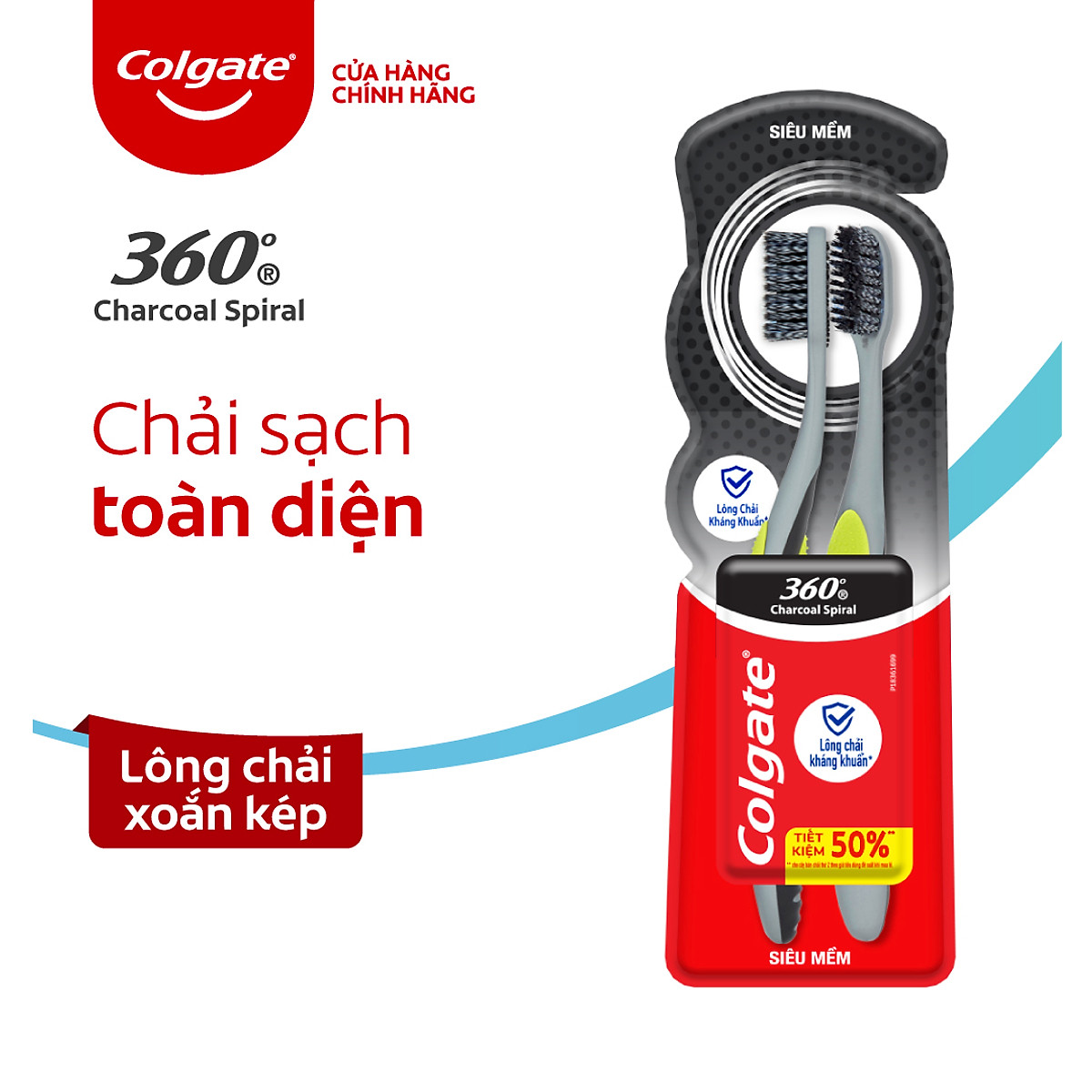 Colgate 360 Spiral - Bàn chải 360 xoắn kép 2C