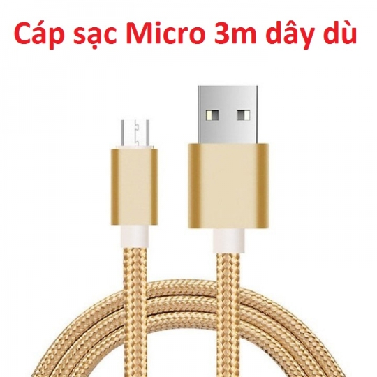 Cáp sạc micro 3m dây dù