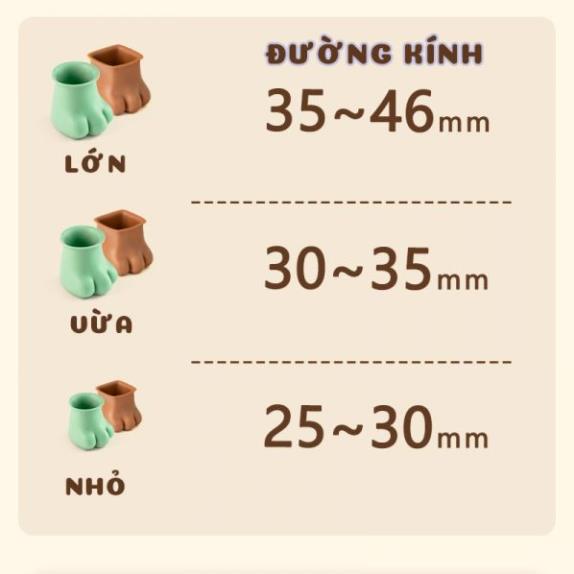 Bộ 4 miếng silicon bọc chân bàn ghế