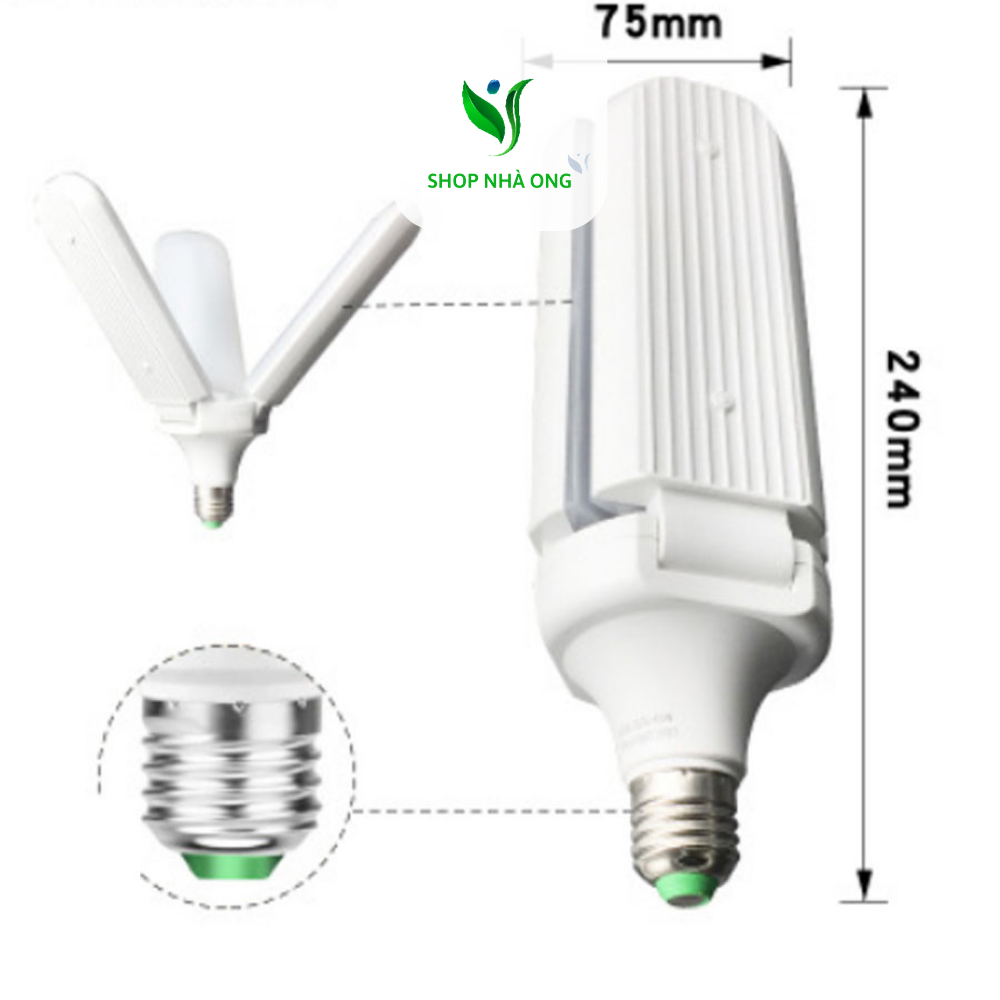 Bóng đèn LED hình cánh quạt (3 cánh) 45W siêu sáng