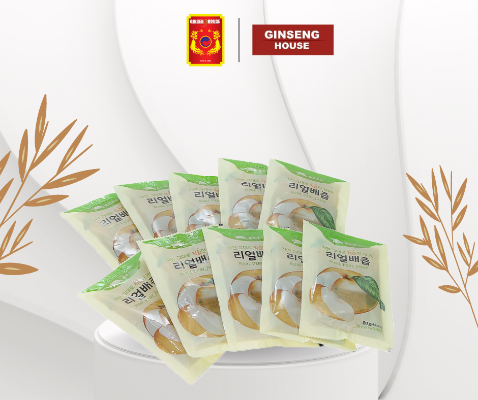 Nước Ép Lê Hàn Quốc Nguyên Chất 100% Slowfood - Ginseng House Hộp 10 gói 800g