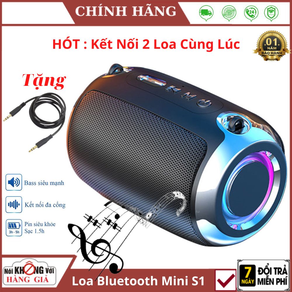 Mini Bluetooth speaker bass ultra strong Smart Bass S1 has led RGB speaker computer speaker wireless music player price cheap battery Buffalo speaker portable music player via USB connector USB jack 3.5mm memory mini cheap LED lights