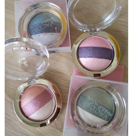 Phấn mắt nhũ 3 màu VACOSI TRIO EYESHADOW (hộp tròn)