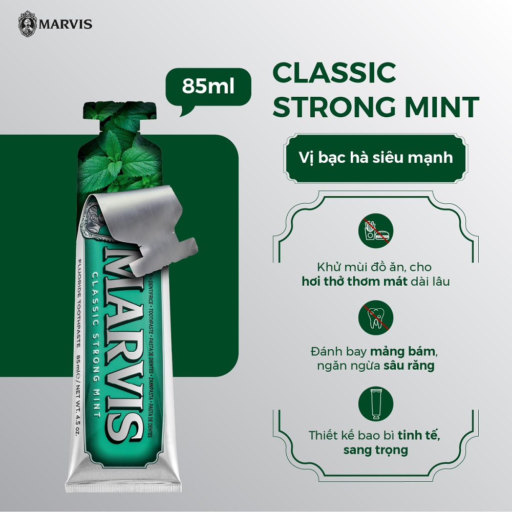 Marvis Classic Strong Mint Toothpaste 85ml