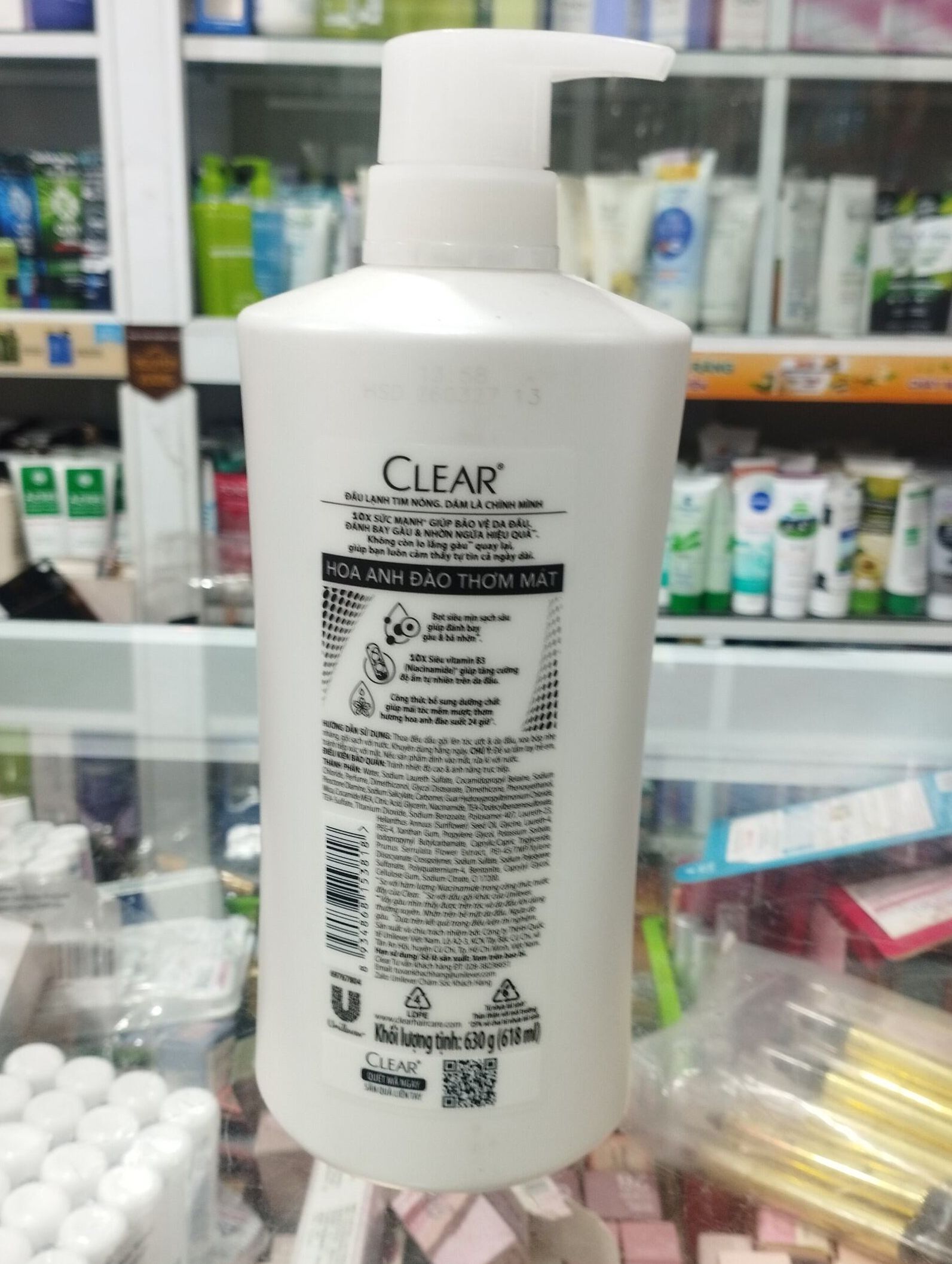 [HCM]Dầu gội Clear hoa anh đào chai 630g