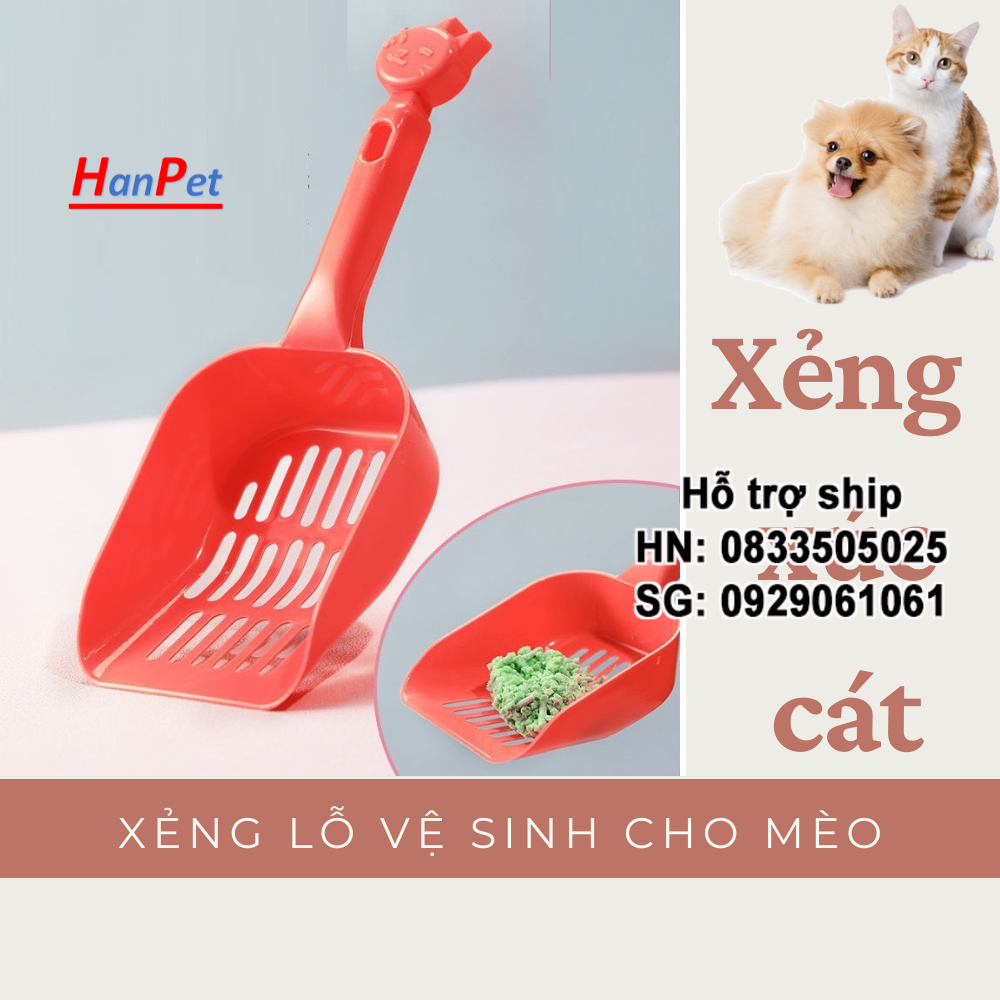 Hanpet - Hót phân mèo - xẻng nhựa xúc cát vệ sinh mèo- xẻng hót kít mèo lớn  (mẫu ngẫu nhiên)