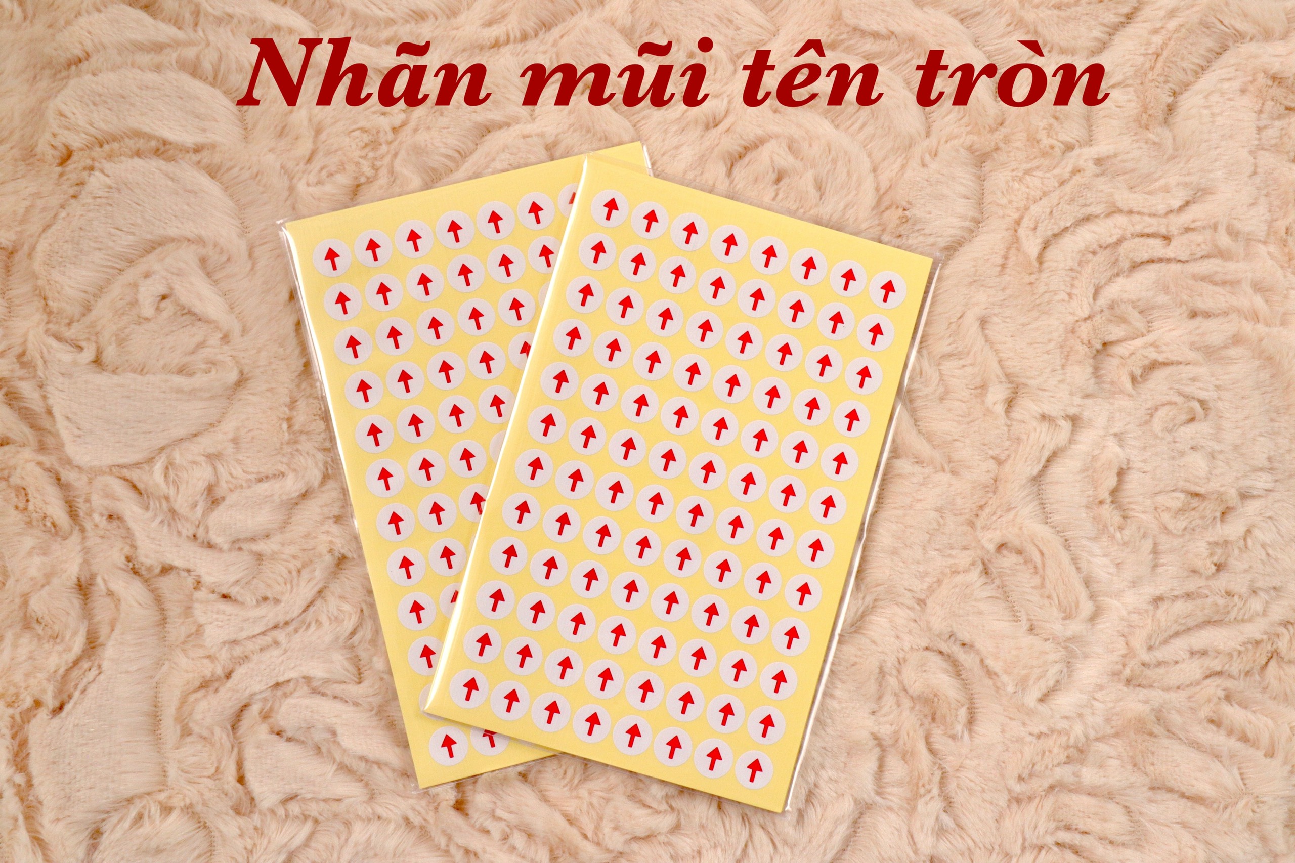 Giấy Decal mũi tên tròn màu đỏ