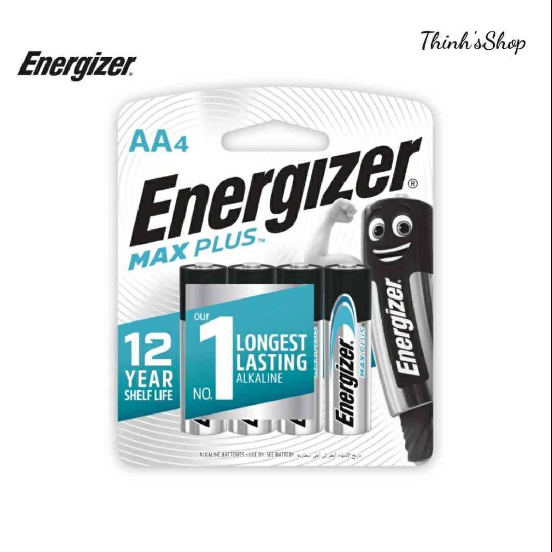 VỈ 4 viên pin tiểu AA Energizer Max PLUS 1.5V chính hãng