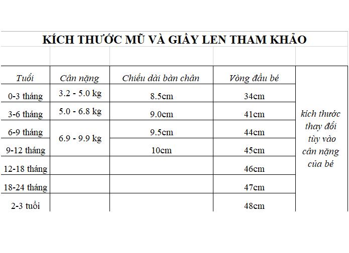 Sét giày và mũ len cho bé 0-12 tháng Hoa Hồng