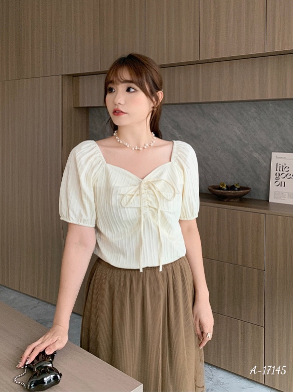 SALE Áo kiểu BIGSIZE nhúng nơ 17145