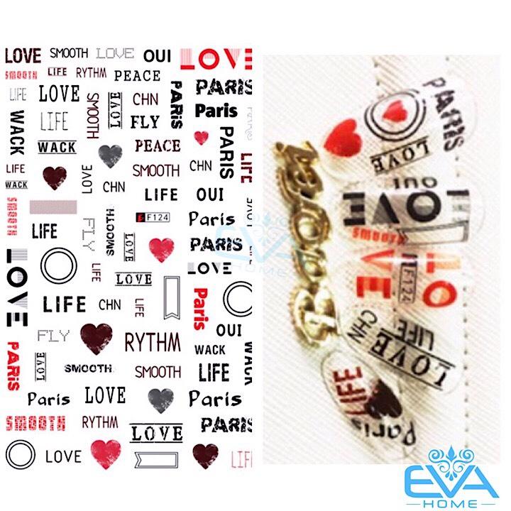 [HCM]Miếng Dán Móng Tay 3D Nail Sticker Tráng Trí Hoa Văn Hoạ Tiết Chữ Viết Alphabet F124