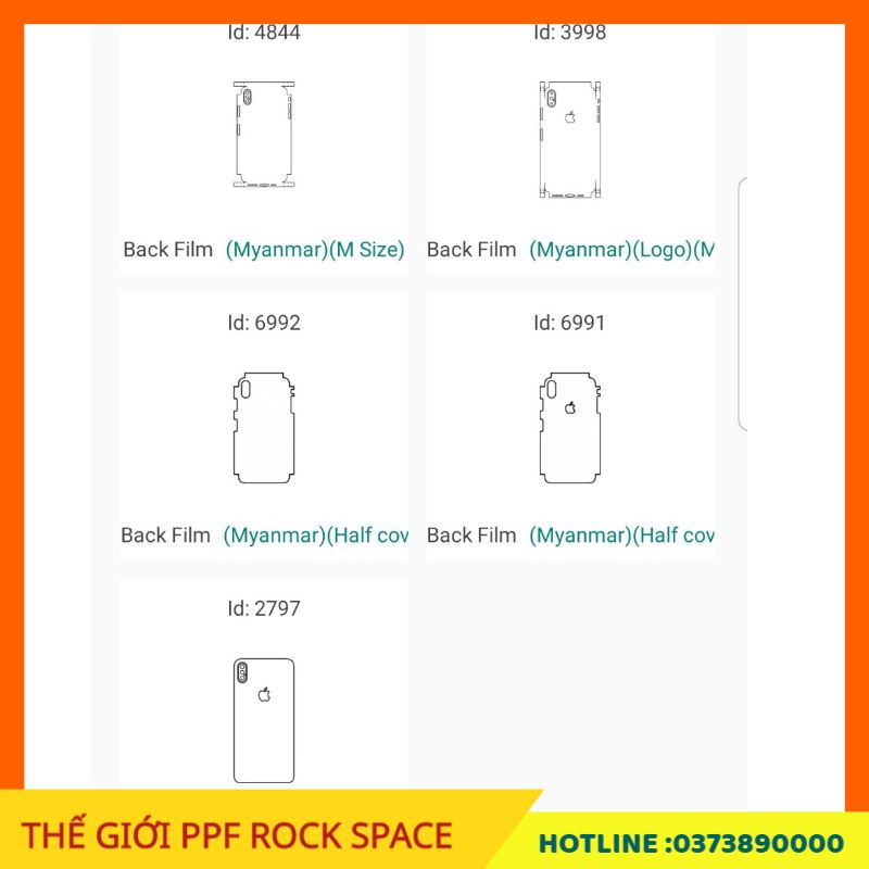Dán màn hình PPF Apple iPhone Xs Max ( Có Mặt trước, Mặt Sau, Full bộ theo lựa chọn) Rock Space