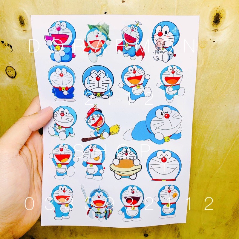 19 hình sticker - Tem - Hình dán Doraemon 15x21cm