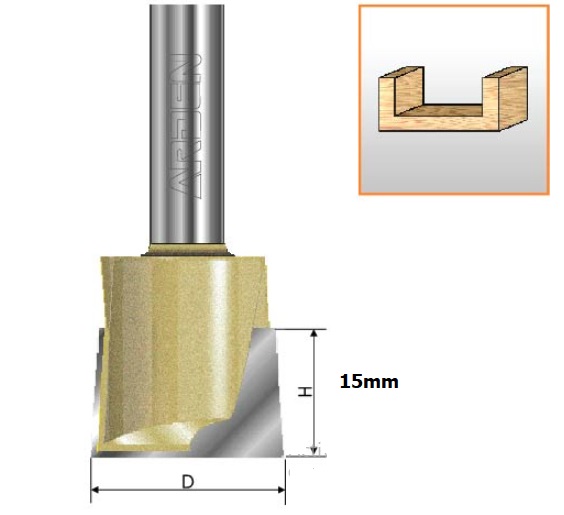 Mũi phay, mũi soi, mũi cắt gỗ thẳng lấy nền cốt 1/4"(6.35mm) Arden (Tùy chọn size - giá lẻ từng size)