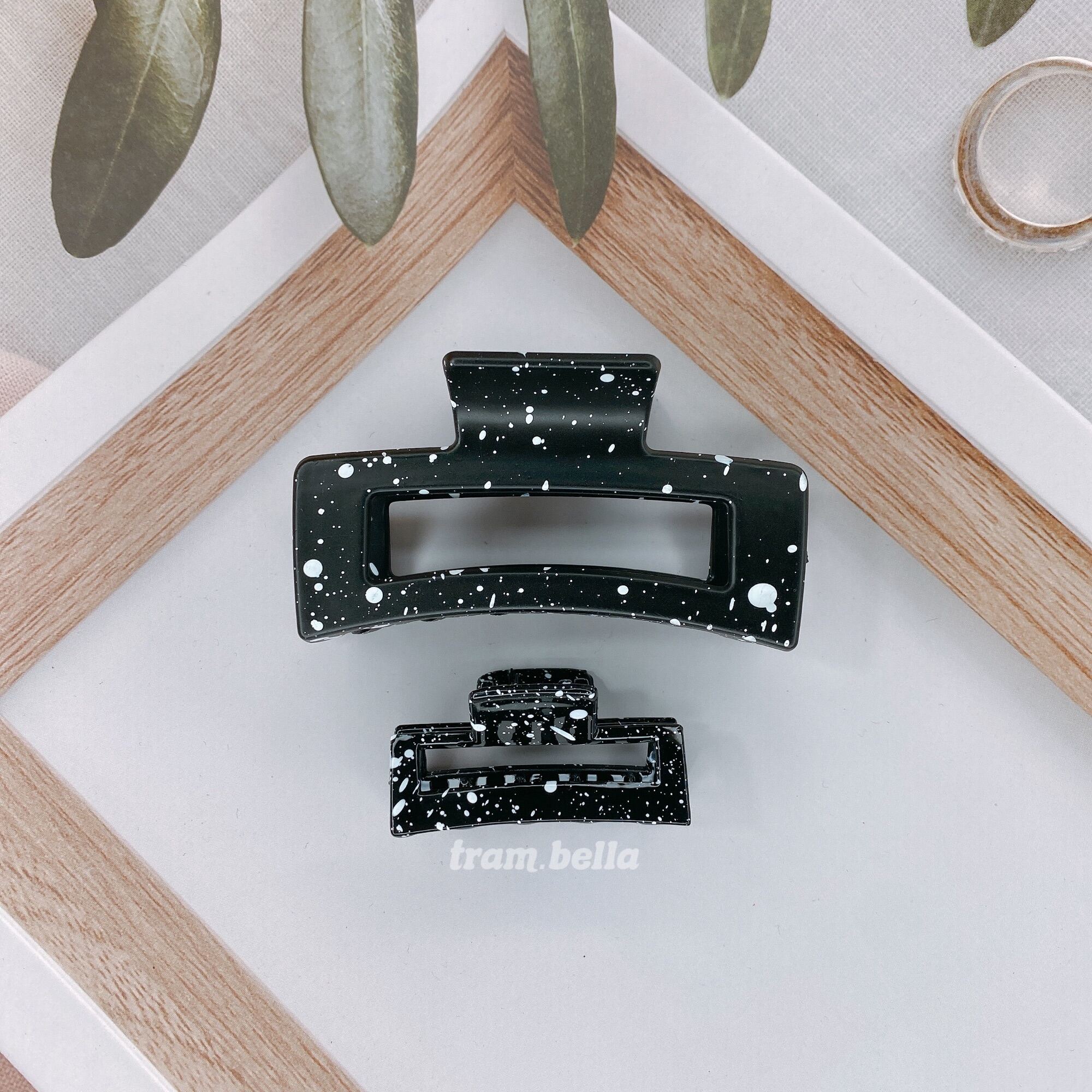 Kẹp tóc loang bò sữa,kẹp tóc mini - Trâm Bella