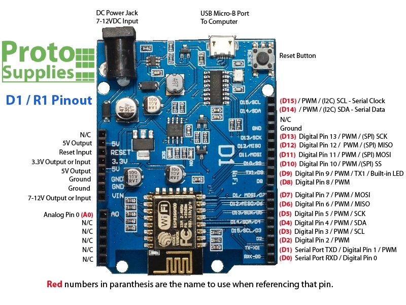Mạch Arduino WiFi ESP8266 WeMos D1 R2