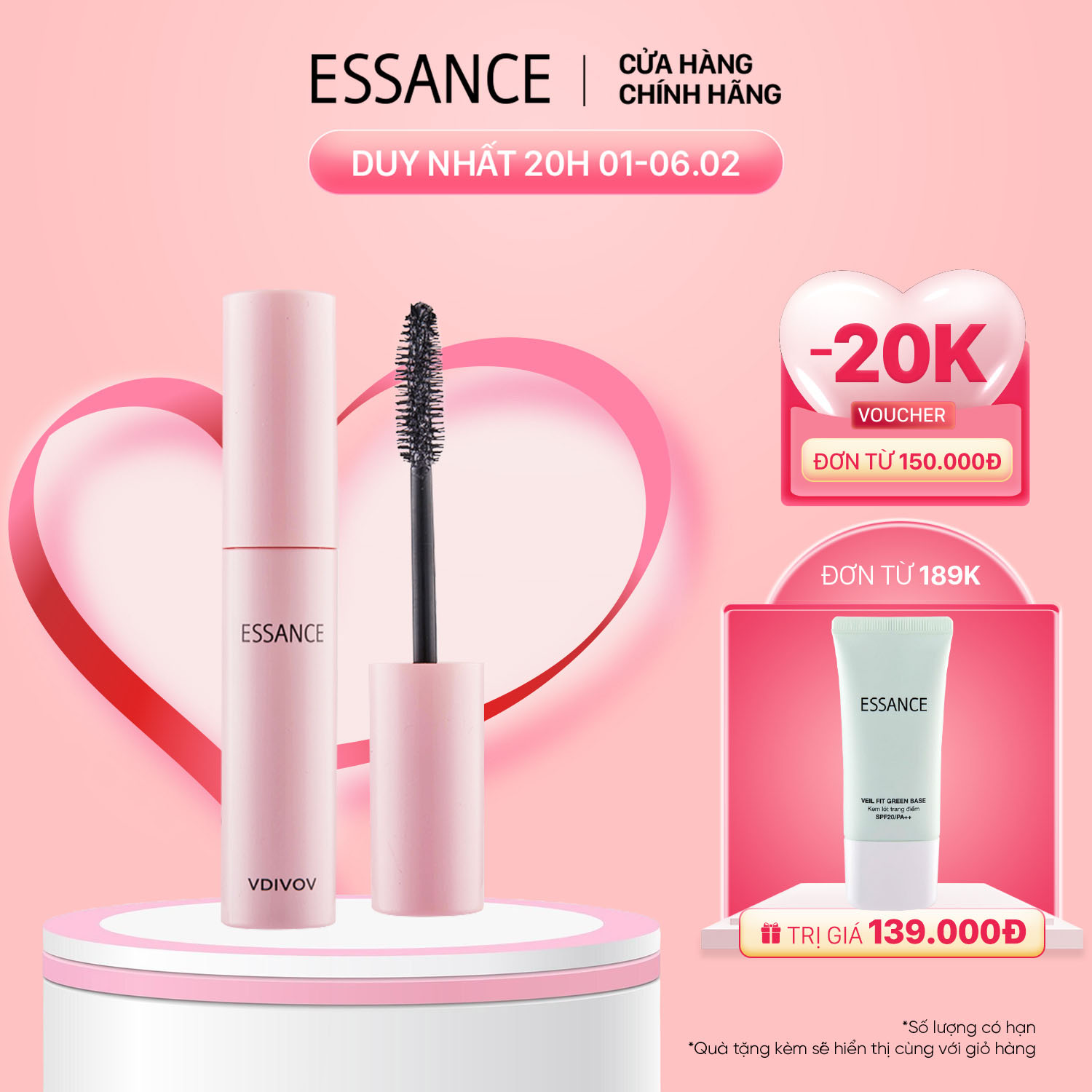 Mascara Essance dài và cong mi 12g "Hạn sử dụng 5/2025"