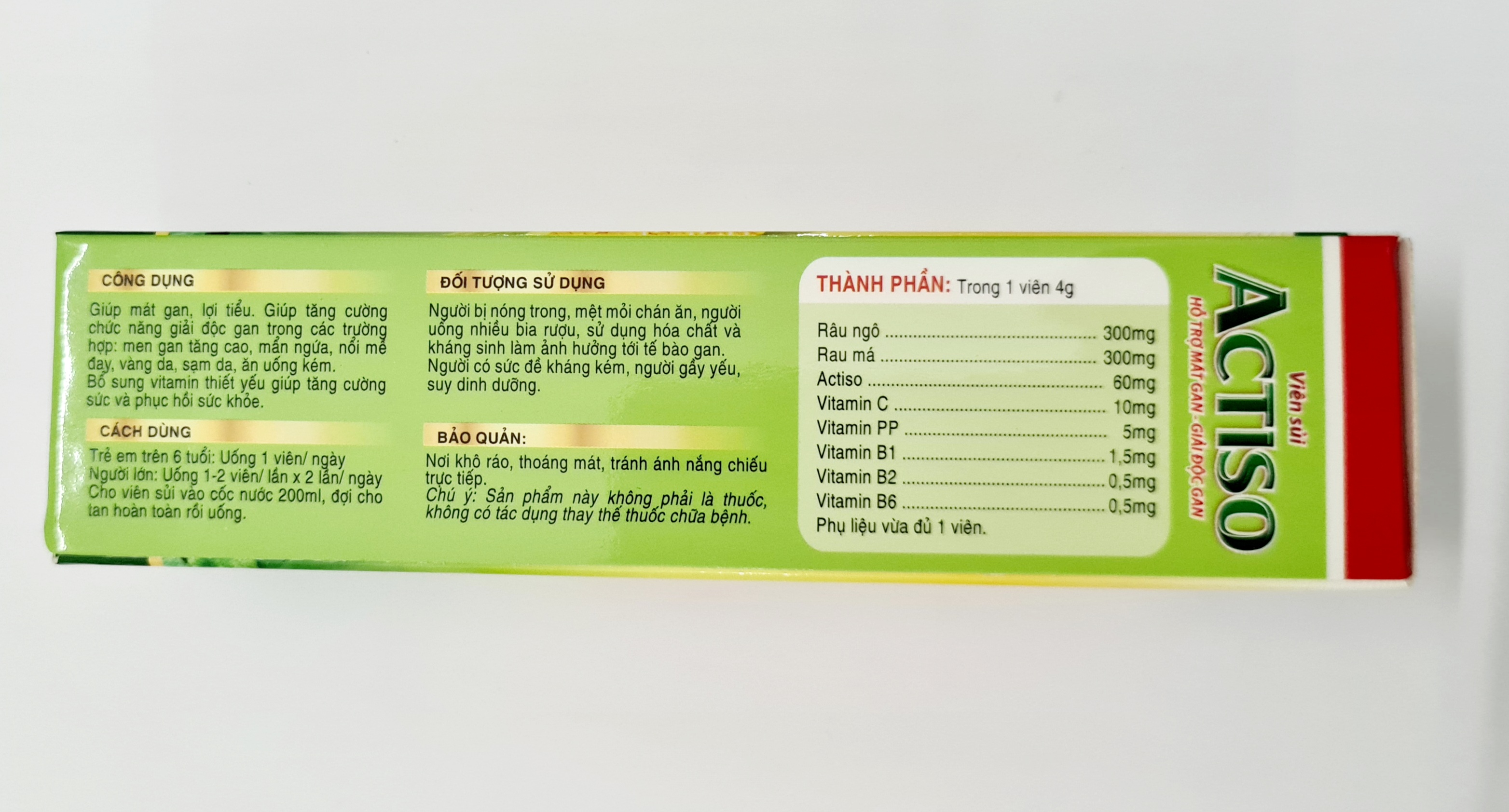 Viên sủi Actiso mát gan giải độc (20 viên)