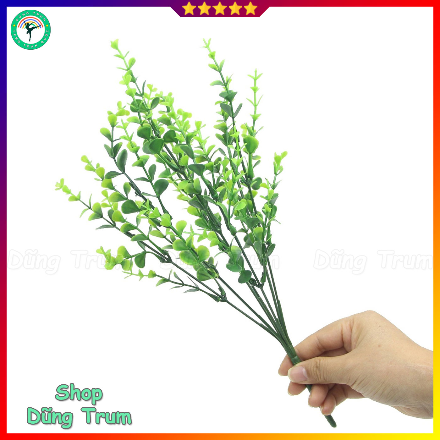 Cành lá giả bạch đàn cắm hoa trang trí, cành cây nhựa xanh decor cắm bình hoa