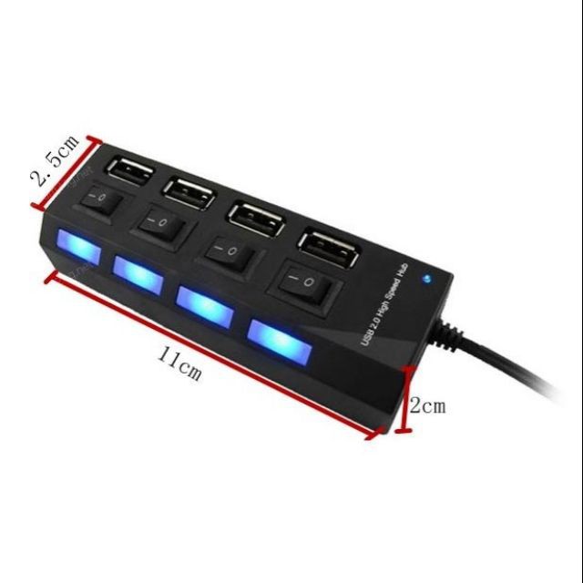 Hub Chia 4 Cổng Usb Có Công Tắc