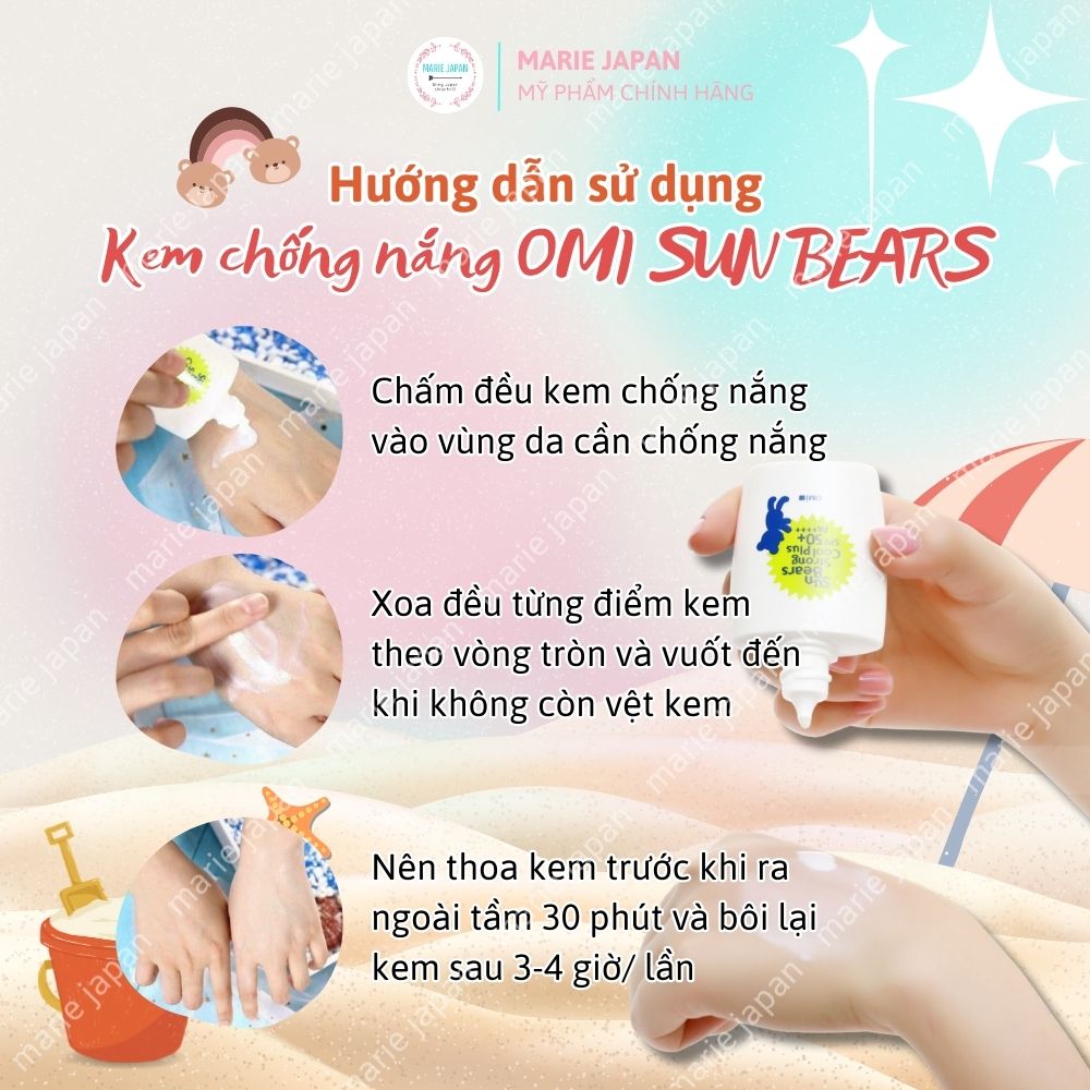 Kem Chống Nắng Omi Sunbear Lành Tính SPF50+ Nhật Bản 30g