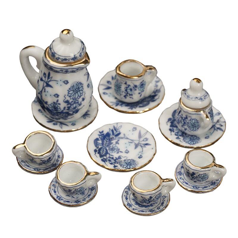 Bộ đồ trà tí hon gốm sứ 15 chi tiết