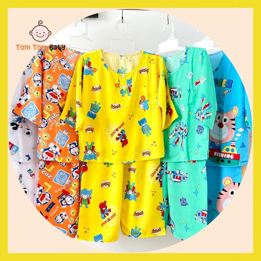 [HCM]COMBO 2 bộ Quần áo Tole lanh bé trai | Mẫu tay dài cài 2 nút trước | Size 1-12 cho bé 5-34kg| Chất vải tole lanh 2 da loại 1 mềm mịn mát cho bé trai| Hàng Việt Nam | Đồ bộ bé trai |quần áo trẻ em| Đồ tôn trẻ em