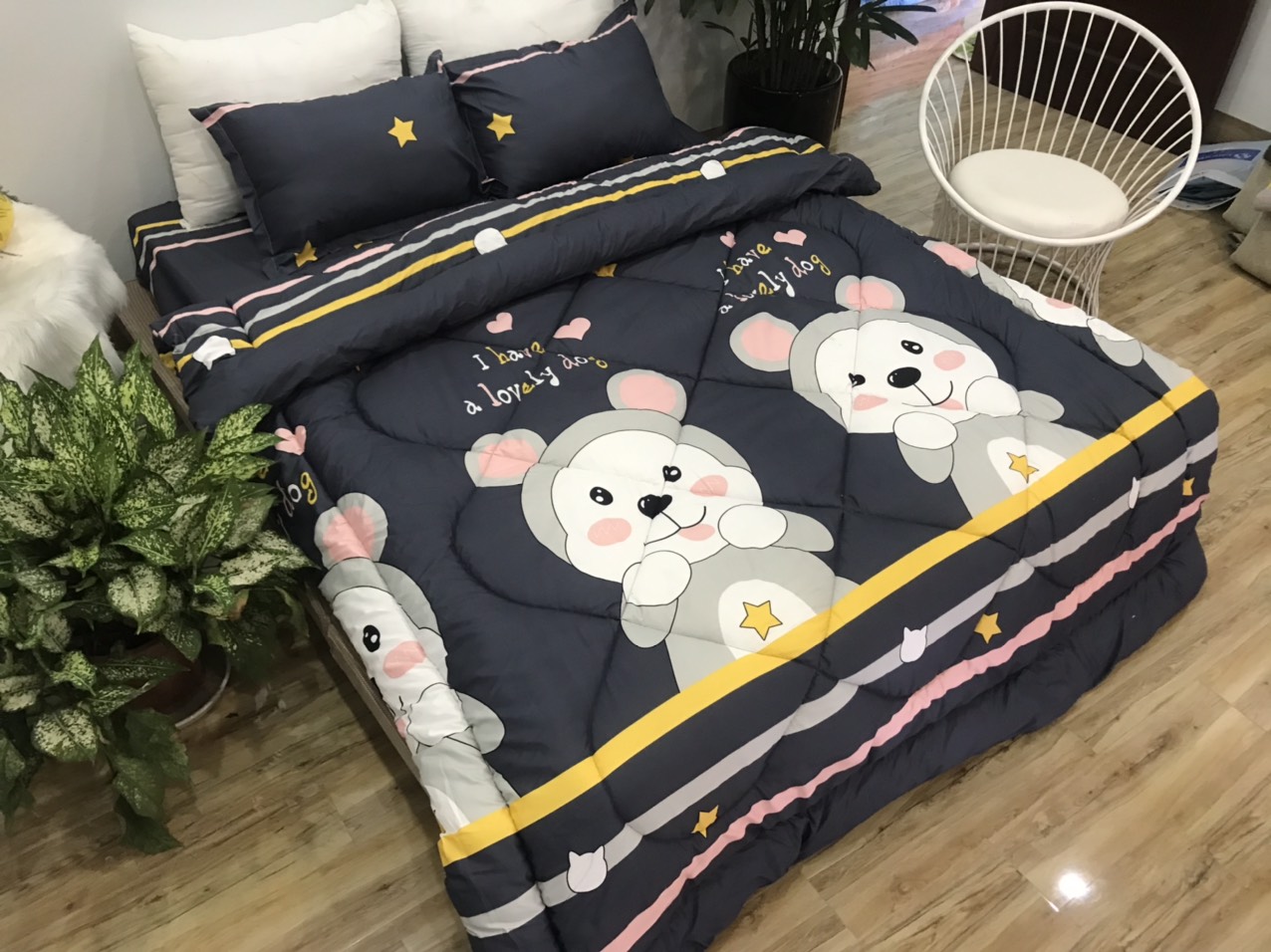 Set Ga Gối 3 Món (Gồm 1 Ga bo chun + 2 Vỏ Gối Nằm) SGG P30